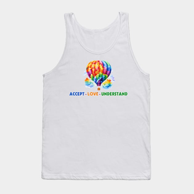 Accept love understand Autism Awareness Gift for Birthday, Mother's Day, Thanksgiving, Christmas Tank Top by skstring